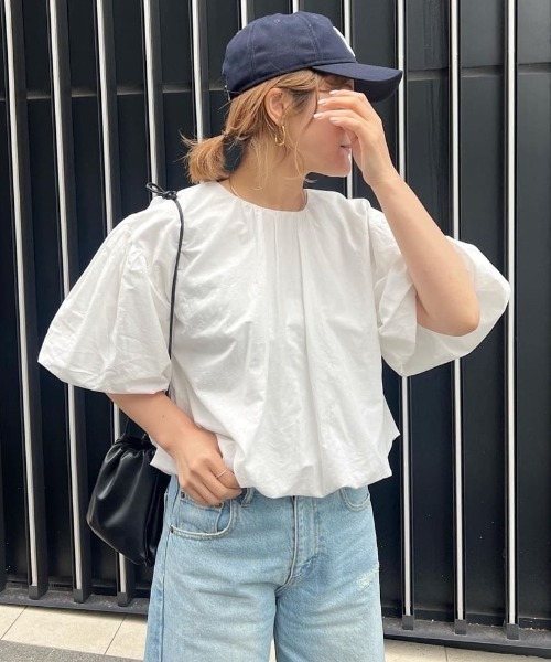 PUAL CE CIN（ピュアルセシン）の「バルーンプルオーバー（Tシャツ/カットソー・レディース・ベージュ/イエロー/サックスブルー/オフホワイト・FREE）」の2枚目の写真