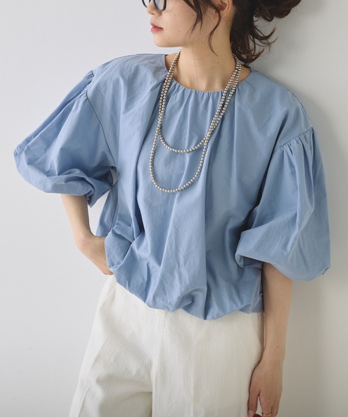 PUAL CE CIN（ピュアルセシン）の「バルーンプルオーバー（Tシャツ/カットソー・レディース・ベージュ/イエロー/サックスブルー/オフホワイト・FREE）」の3枚目の写真