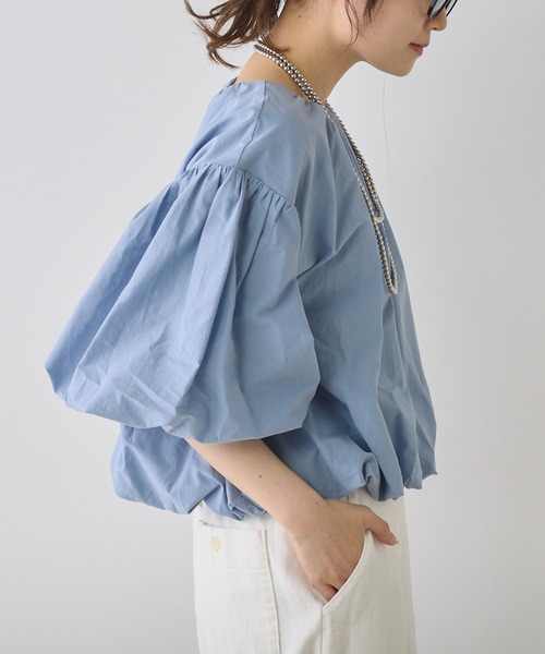 PUAL CE CIN（ピュアルセシン）の「バルーンプルオーバー（Tシャツ/カットソー・レディース・ベージュ/イエロー/サックスブルー/オフホワイト・FREE）」の20枚目の写真