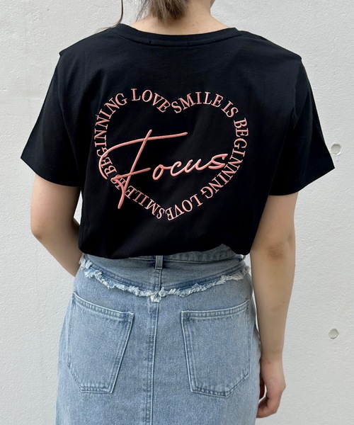 one way（ワンウェイ）の「FOCUSハート刺繍Tシャツ（Tシャツ/カットソー・レディース・ホワイト系その他2/ホワイト系その他/ライトブルー/ブラック/ライトベージュ/その他/ピンク・FREE）」の10枚目の写真
