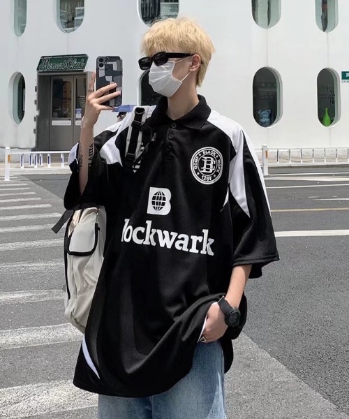 MGV（エムジーヴィー）の「オーバーサイズユニフォームロゴポロシャツ（ポロシャツ・メンズ・ホワイト/ブラック・LARGE/X-LARGE/MEDIUM）」の5枚目の写真