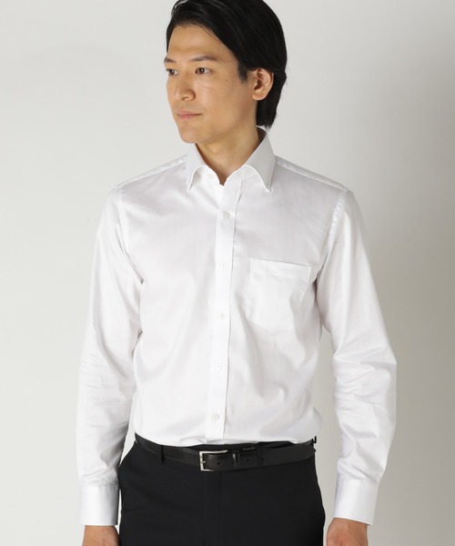 CROWDED CLOSET(クラウデッドクローゼット)の「【EASY CARE(イージーケア)】レギュラースナップダウン ツイルシャツ(ビジネスシャツ・メンズ・サックスブルー/ブラック/ホワイト・01/05/02/03/04)」の3枚目の写真