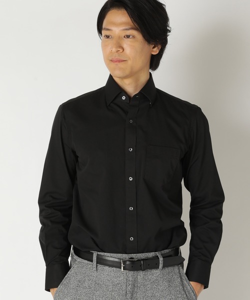 CROWDED CLOSET(クラウデッドクローゼット)の「【EASY CARE(イージーケア)】レギュラースナップダウン ツイルシャツ(ビジネスシャツ・メンズ・サックスブルー/ブラック/ホワイト・01/05/02/03/04)」の1枚目の写真