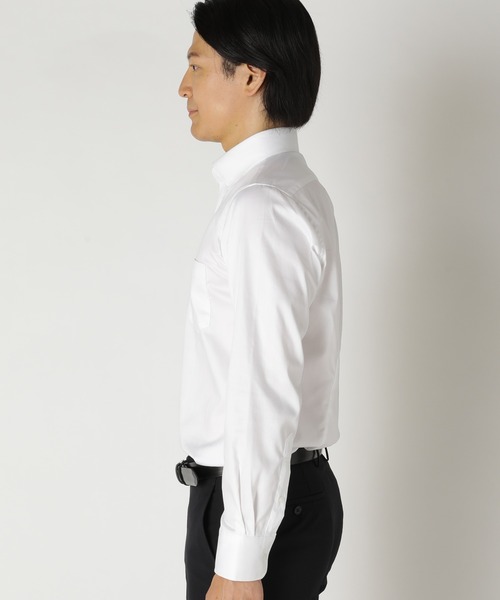 CROWDED CLOSET(クラウデッドクローゼット)の「【EASY CARE(イージーケア)】レギュラースナップダウン ツイルシャツ(ビジネスシャツ・メンズ・サックスブルー/ブラック/ホワイト・01/05/02/03/04)」の16枚目の写真