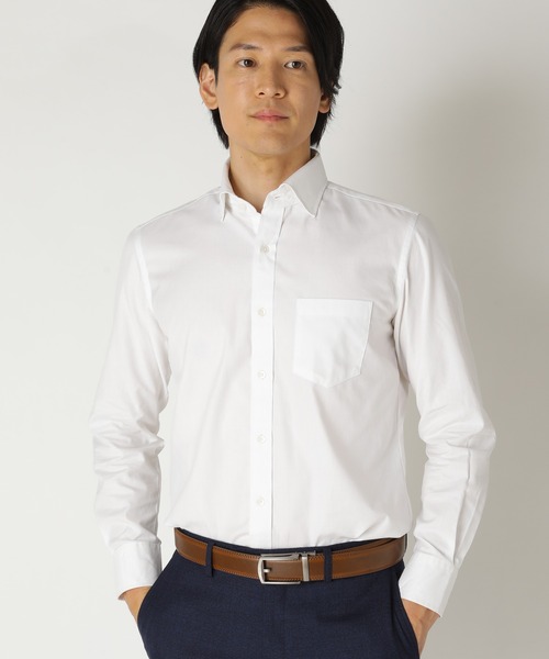 CROWDED CLOSET(クラウデッドクローゼット)の「【EASY CARE(イージーケア)】レギュラースナップダウン ツイルシャツ(ビジネスシャツ・メンズ・サックスブルー/ブラック/ホワイト・01/05/02/03/04)」の17枚目の写真