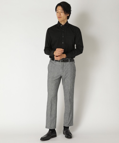 CROWDED CLOSET(クラウデッドクローゼット)の「【EASY CARE(イージーケア)】レギュラースナップダウン ツイルシャツ(ビジネスシャツ・メンズ・サックスブルー/ブラック/ホワイト・01/05/02/03/04)」の12枚目の写真