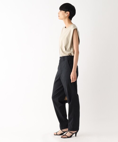 OPAQUE.CLIP（オペークドットクリップ）の「ストレッチベイカーパンツ/オーガニックコットン混【洗濯機洗い可/ストレッチ】（その他パンツ・レディース・カーキ/ブラック/ボルドー・42/40/38/36/34）」の7枚目の写真