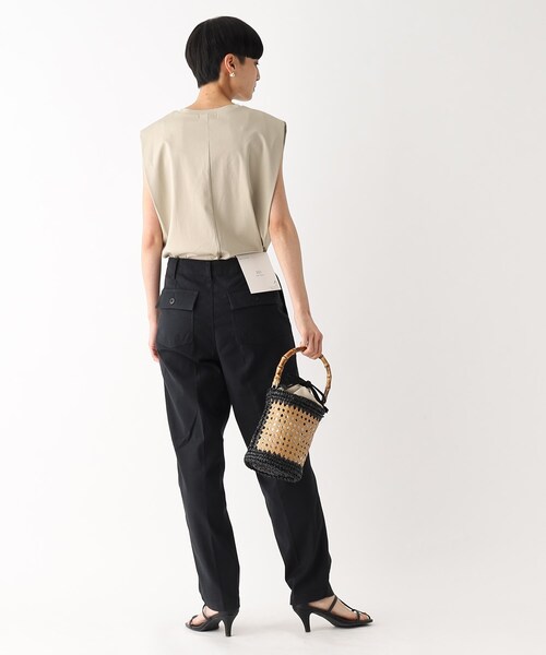 OPAQUE.CLIP（オペークドットクリップ）の「ストレッチベイカーパンツ/オーガニックコットン混【洗濯機洗い可/ストレッチ】（その他パンツ・レディース・カーキ/ブラック/ボルドー・42/40/38/36/34）」の8枚目の写真