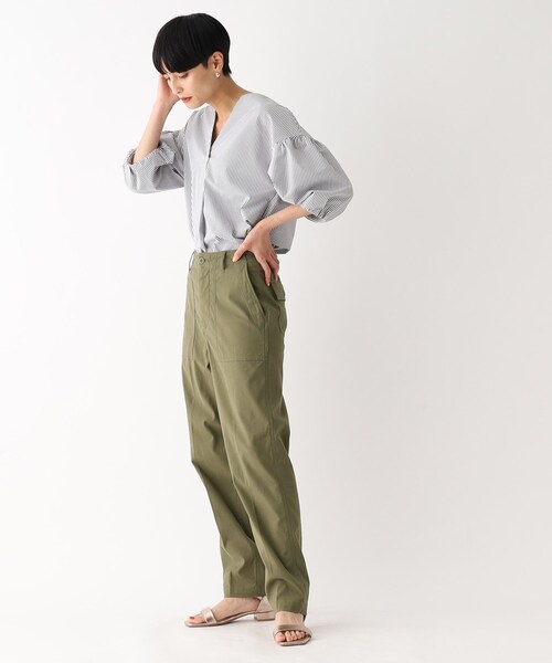 OPAQUE.CLIP（オペークドットクリップ）の「ストレッチベイカーパンツ/オーガニックコットン混【洗濯機洗い可/ストレッチ】（その他パンツ・レディース・カーキ/ブラック/ボルドー・42/40/38/36/34）」の12枚目の写真