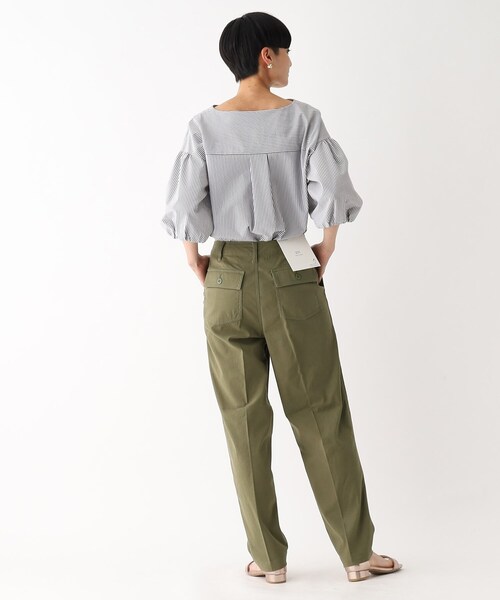 OPAQUE.CLIP（オペークドットクリップ）の「ストレッチベイカーパンツ/オーガニックコットン混【洗濯機洗い可/ストレッチ】（その他パンツ・レディース・カーキ/ブラック/ボルドー・42/40/38/36/34）」の13枚目の写真