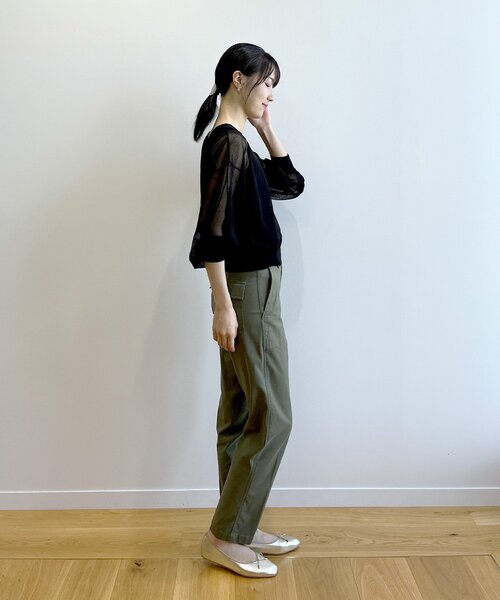 OPAQUE.CLIP（オペークドットクリップ）の「ストレッチベイカーパンツ/オーガニックコットン混【洗濯機洗い可/ストレッチ】（その他パンツ・レディース・カーキ/ブラック/ボルドー・42/40/38/36/34）」の18枚目の写真