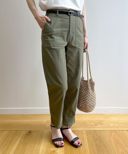 OPAQUE.CLIP（オペークドットクリップ）の「ストレッチベイカーパンツ/オーガニックコットン混【洗濯機洗い可/ストレッチ】（その他パンツ・レディース・カーキ/ブラック/ボルドー・42/40/38/36/34）」の21枚目の写真