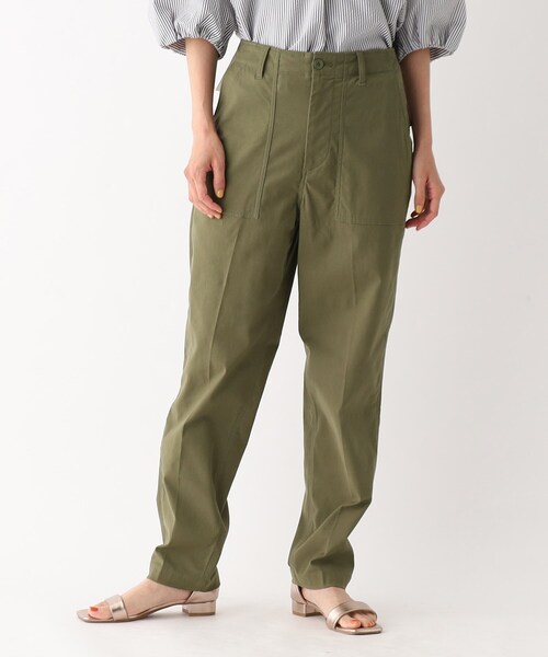 OPAQUE.CLIP（オペークドットクリップ）の「ストレッチベイカーパンツ/オーガニックコットン混【洗濯機洗い可/ストレッチ】（その他パンツ・レディース・カーキ/ブラック/ボルドー・42/40/38/36/34）」の4枚目の写真