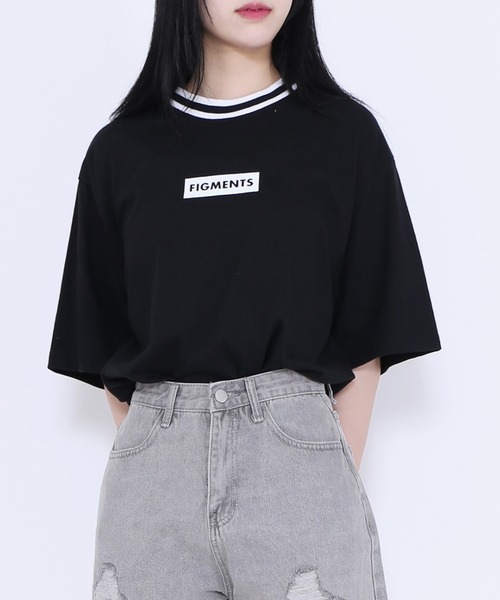 Figments(フィグメンツ)の「ラインリブTシャツ(Tシャツ/カットソー・レディース・ホワイト/ブラック・SMALL/MEDIUM)」の2枚目の写真