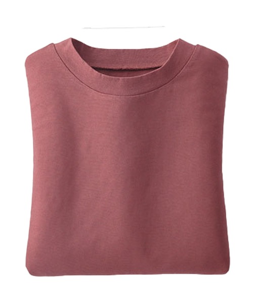 BELLUNA（ベルーナ）の「綿１００％　大人キレイ　抗菌防臭　汗ジミ対策　プチハイネックTシャツ（Tシャツ/カットソー・レディース・ブラック/サックスブルー/ブルーグレー/ブルーグリーン/ローズ/ターコイズブルー/インディゴブルー/モカ/コーラル/イエロー/チャコール/ライトグレー/ホワイト/サーモンピンク/ピンク・MEDIUM/LARGE/X-LARGE）」の12枚目の写真