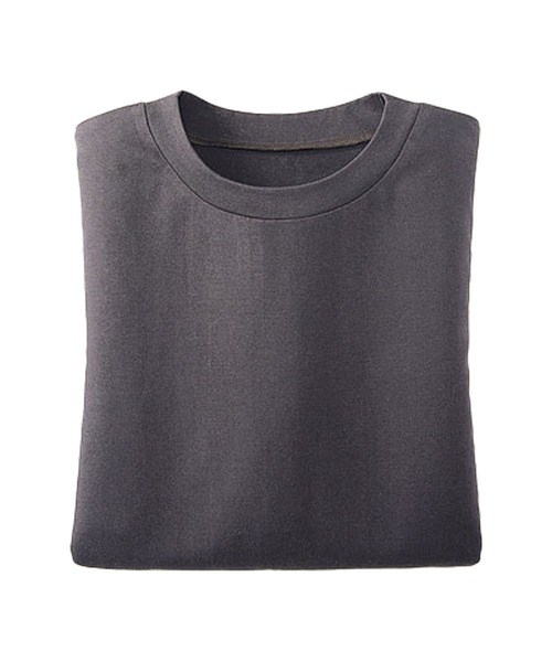 BELLUNA（ベルーナ）の「綿１００％　大人キレイ　抗菌防臭　汗ジミ対策　プチハイネックTシャツ（Tシャツ/カットソー・レディース・ブラック/サックスブルー/ブルーグレー/ブルーグリーン/ローズ/ターコイズブルー/インディゴブルー/モカ/コーラル/イエロー/チャコール/ライトグレー/ホワイト/サーモンピンク/ピンク・MEDIUM/LARGE/X-LARGE）」の6枚目の写真