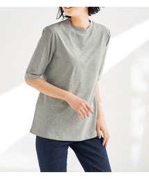 綿100% 大人キレイ 抗菌防臭 汗ジミ対策 プチハイネックTシャツ