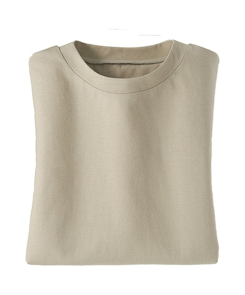 BELLUNA（ベルーナ）の「綿１００％　大人キレイ　抗菌防臭　汗ジミ対策　プチハイネックTシャツ（Tシャツ/カットソー・レディース・ブラック/サックスブルー/ブルーグレー/ブルーグリーン/ローズ/ターコイズブルー/インディゴブルー/モカ/コーラル/イエロー/チャコール/ライトグレー/ホワイト/サーモンピンク/ピンク・MEDIUM/LARGE/X-LARGE）」の7枚目の写真