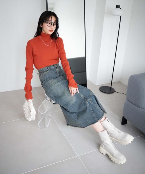 WEGO(ウィゴー)の「WEGO/フロントZIPショートブーツ(ブーツ・レディース・ブラック/オフホワイト・MEDIUM/LARGE)」の22枚目の写真