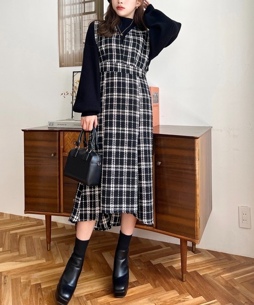 セール】ツイードマーメイドワンピース(ツイードワンピース