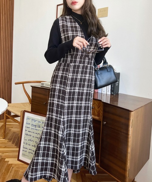 セール】ツイードマーメイドワンピース(ツイードワンピース