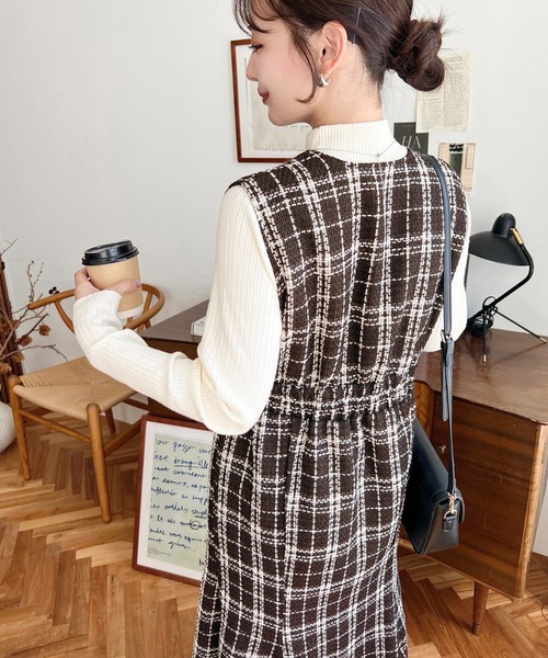 セール】ツイードマーメイドワンピース(ツイードワンピース