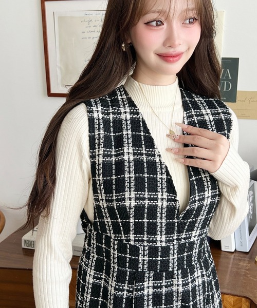 セール】ツイードマーメイドワンピース(ツイードワンピース