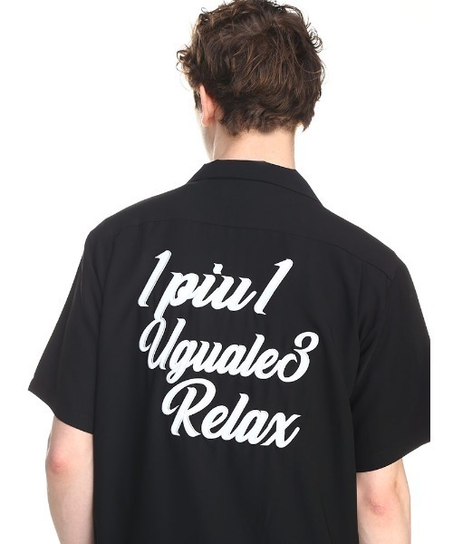 1piu1uguale3 RELAX(ウノピュウノウグァーレトレリラックス)の「1PIU1UGUALE3 RELAX (ウノ ピュ ウノ ウグァーレ トレ リラックス)開襟 半袖 シャツ(シャツ/ブラウス・メンズ・ブラック・XL/S/L/2XL/M)」の6枚目の写真