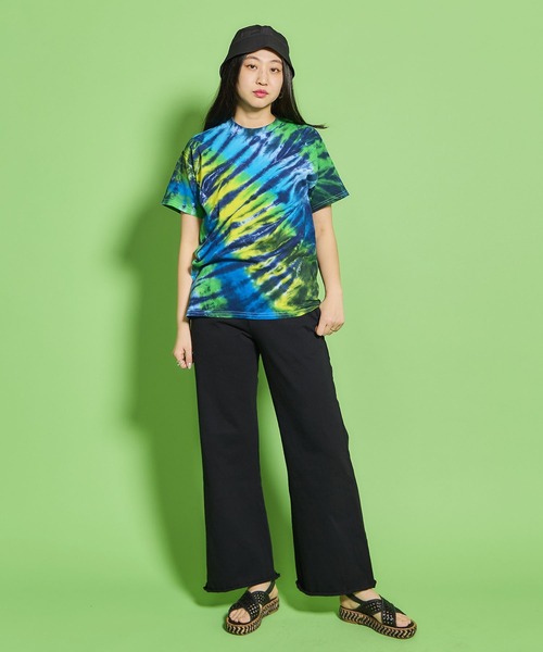 SAWINTO(ソイント)の「【TIE DYE/タイダイ】TIE DYE TEE - “DIAGONAL WEB” /タイダイ ティー - "ダイアゴナル ウェブ”(Tシャツ/カットソー・メンズ・レインボー/グリーン系その他・LARGE/MEDIUM/X-LARGE)」の5枚目の写真
