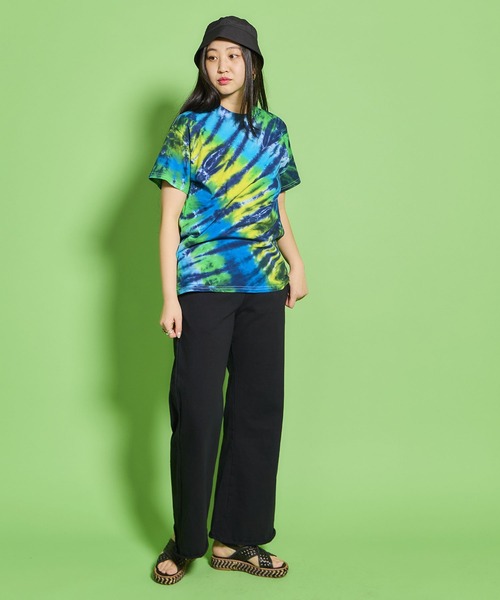 SAWINTO(ソイント)の「【TIE DYE/タイダイ】TIE DYE TEE - “DIAGONAL WEB” /タイダイ ティー - "ダイアゴナル ウェブ”(Tシャツ/カットソー・メンズ・レインボー/グリーン系その他・LARGE/MEDIUM/X-LARGE)」の6枚目の写真