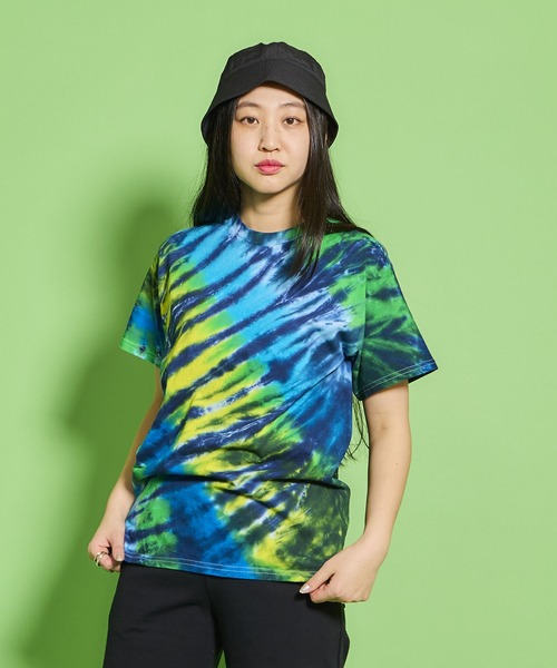 SAWINTO(ソイント)の「【TIE DYE/タイダイ】TIE DYE TEE - “DIAGONAL WEB” /タイダイ ティー - "ダイアゴナル ウェブ”(Tシャツ/カットソー・メンズ・レインボー/グリーン系その他・LARGE/MEDIUM/X-LARGE)」の14枚目の写真