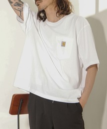 【Carhartt：カーハート】 K87 ボックスシルエット　日本オリジナル　定番アイテムのドロップショルダータイプ　ビッグシルエット　定番アイテムより丈短め　ノームコア　Workwear Pocket T-Shirt