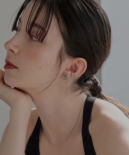 セール】【金属アレルギー対応】ワンタッチワイドフープミニピアス