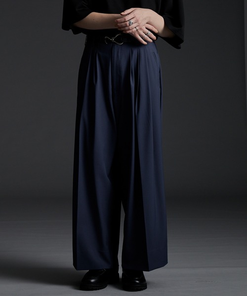 High Count 3 Tuck Wide Pants/ハイカウント3タックワイドパンツ