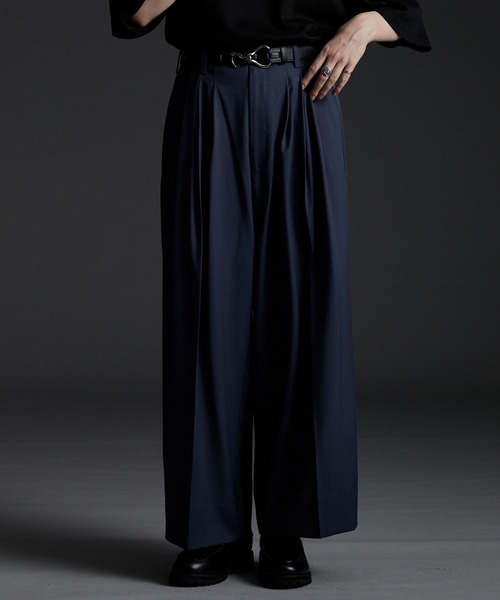 High Count 3 Tuck Wide Pants/ハイカウント3タックワイドパンツ