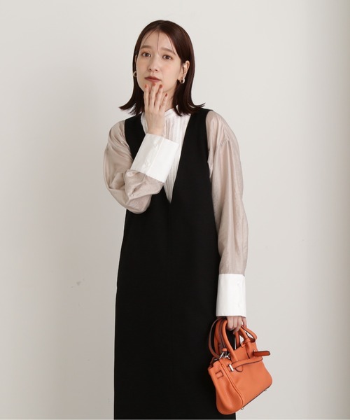 N.(N. Natural Beauty Basic)(エヌエヌナチュラルビューティーベーシック)の「【S Size Line】◆Vネックジャンパースカート(ジャンパースカート・レディース・ブラック/ブラウン/オフホワイト・SMALL/MEDIUM)」の20枚目の写真