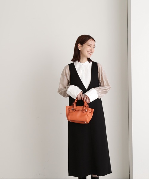 N.(N. Natural Beauty Basic)(エヌエヌナチュラルビューティーベーシック)の「【S Size Line】◆Vネックジャンパースカート(ジャンパースカート・レディース・ブラック/ブラウン/オフホワイト・SMALL/MEDIUM)」の14枚目の写真