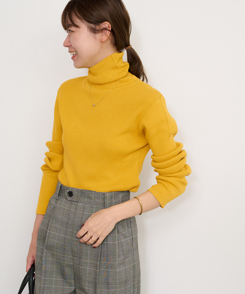 JOURNAL STANDARD relume（ジャーナルスタンダード　レリューム）の「《追加》スイスオーガニックコットンタートルネックプルオーバー（ニット/セーター・レディース・ブラック/ホワイト/イエロー系その他/ブルー/グリーン/イエロー・FREE）」の7枚目の写真