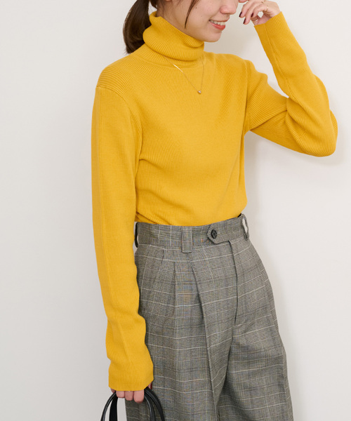 JOURNAL STANDARD relume（ジャーナルスタンダード　レリューム）の「《追加》スイスオーガニックコットンタートルネックプルオーバー（ニット/セーター・レディース・ブラック/ホワイト/イエロー系その他/ブルー/グリーン/イエロー・FREE）」の8枚目の写真