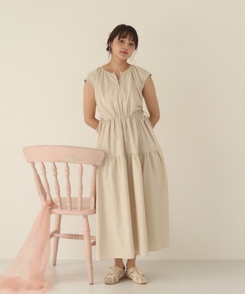 muguet（ミュゲ）の「リネンティアードワンピース（ワンピース・レディース・ブラック/アイボリー・FREE）」の3枚目の写真