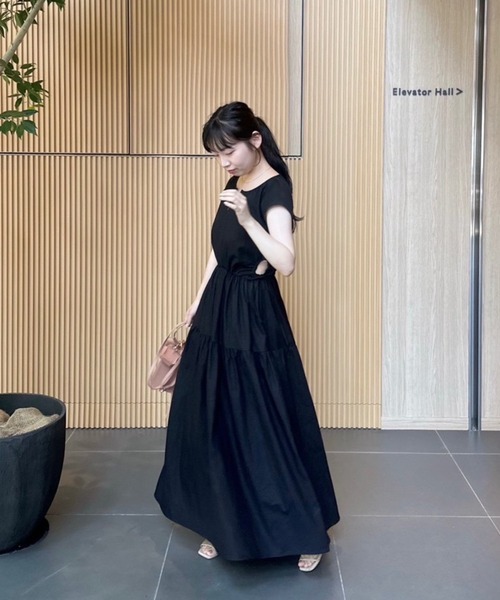 muguet（ミュゲ）の「リネンティアードワンピース（ワンピース・レディース・ブラック/アイボリー・FREE）」の20枚目の写真