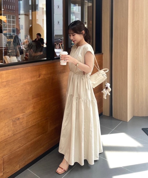 muguet（ミュゲ）の「リネンティアードワンピース（ワンピース・レディース・ブラック/アイボリー・FREE）」の8枚目の写真