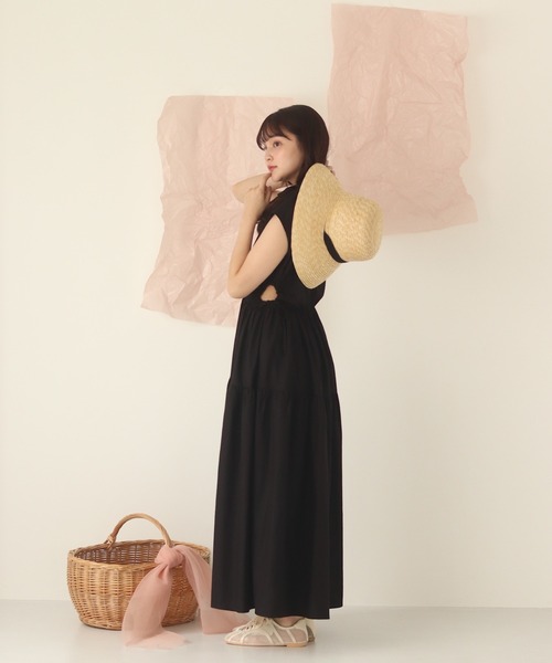 muguet（ミュゲ）の「リネンティアードワンピース（ワンピース・レディース・ブラック/アイボリー・FREE）」の14枚目の写真