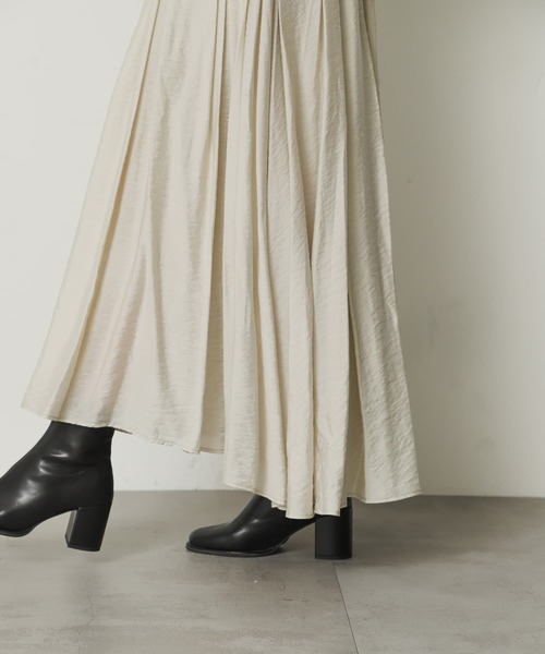 SENSE OF PLACE by URBAN RESEARCH（センスオブプレイスバイアーバンリサーチ）の「フレアボリュームスカート（スカート・レディース・ライトベージュ/チャコールグレー/イエロー・MEDIUM/SMALL）」の5枚目の写真