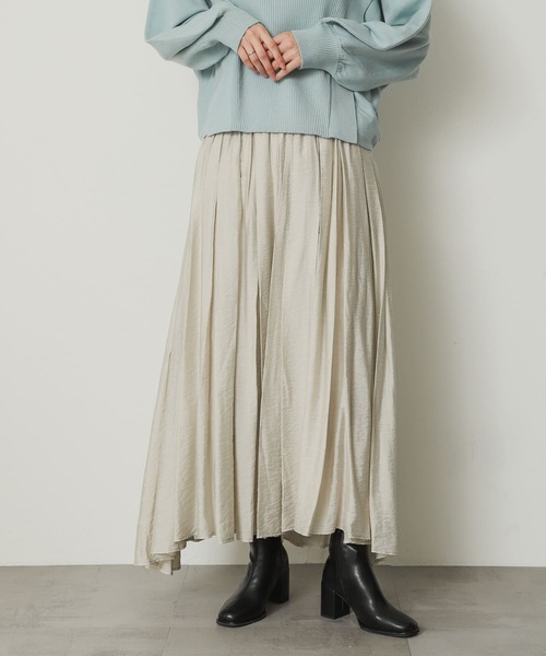 SENSE OF PLACE by URBAN RESEARCH（センスオブプレイスバイアーバンリサーチ）の「フレアボリュームスカート（スカート・レディース・ライトベージュ/チャコールグレー/イエロー・MEDIUM/SMALL）」の7枚目の写真