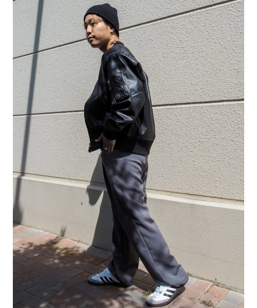 BACK NUMBER（バックナンバー）の「【BACK NUMBER】フェイクレザー MA-1フライトジャケット（MA-1・メンズ・オリーブ/ブラック・L/M/XL）」の13枚目の写真