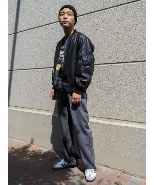 BACK NUMBER（バックナンバー）の「【BACK NUMBER】フェイクレザー MA-1フライトジャケット（MA-1・メンズ・オリーブ/ブラック・L/M/XL）」の12枚目の写真