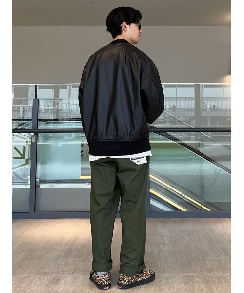 BACK NUMBER（バックナンバー）の「【BACK NUMBER】フェイクレザー MA-1フライトジャケット（MA-1・メンズ・オリーブ/ブラック・L/M/XL）」の16枚目の写真
