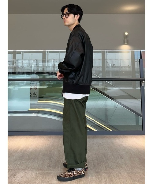 BACK NUMBER（バックナンバー）の「【BACK NUMBER】フェイクレザー MA-1フライトジャケット（MA-1・メンズ・オリーブ/ブラック・L/M/XL）」の15枚目の写真