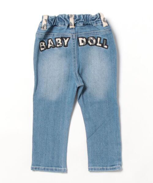 BABYDOLL（ベビードール）の「王冠 ロゴ ワッペン デニム ロングパンツ 8833K（デニムパンツ・キッズ・ブルー/ネイビー・80ｃｍ/90cm/110cm/130cm/100cm/140cm/120cm）」の4枚目の写真